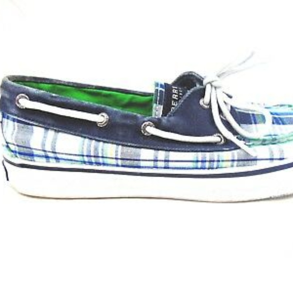 Sperry Top Sider Canvas+Leather Boat Shoes Plaid
